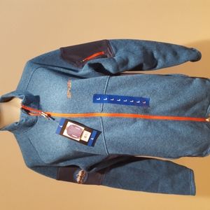 New SPYDER MENS FULL ZIP, Blue/orange, large, NWT